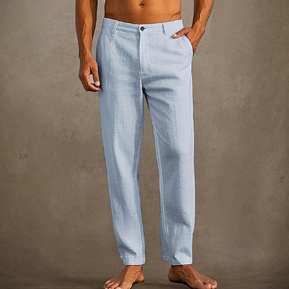 Men's Linen Beach Diagonal Pocket Cool Comfortable Breathable Skinny Pants