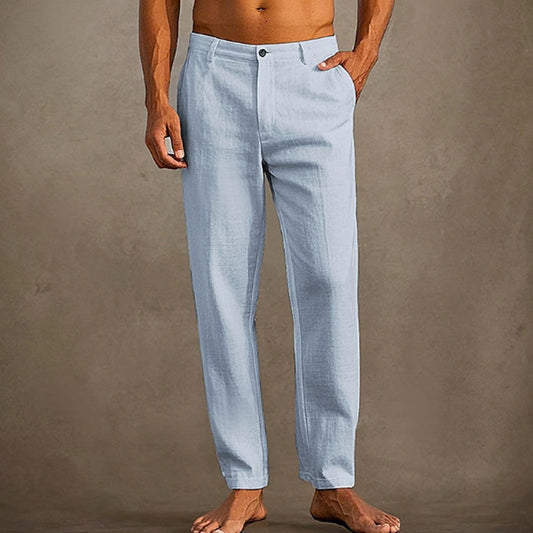 Men's Linen Beach Diagonal Pocket Cool Comfortable Breathable Skinny Pants