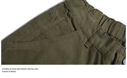 Workwear Rivet Shorts a Gamba Larga – Casual Loose, Vita Media