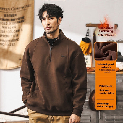 Zipper Fleece Warm Coat For Men Spring And Autumn