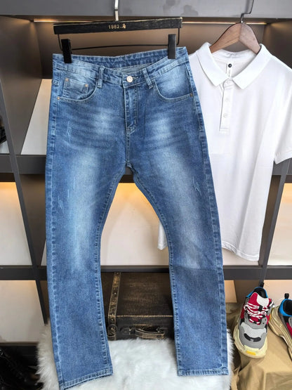 Jeans Uomo Stretch Casual Tinta Unita Comodi