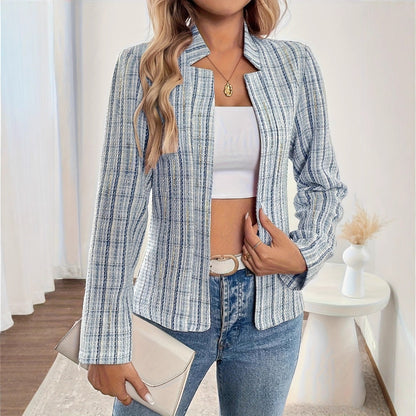 Women's Elegant Chanel Plaid Long-sleeved Jacket