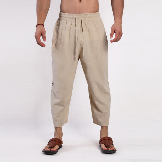 Cotton And Linen Casual Eighth Pants