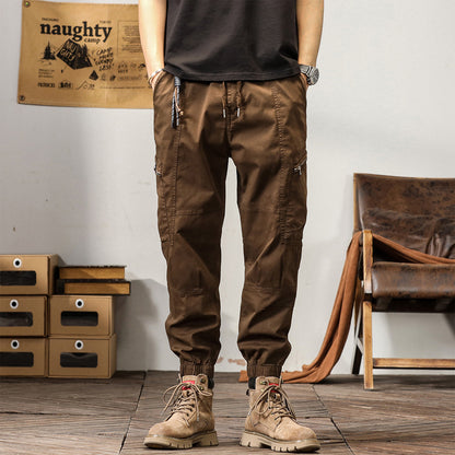 Men's New American Retro Overalls Hong Kong Style Trendy Brand Leisure Tappered Harem Pants
