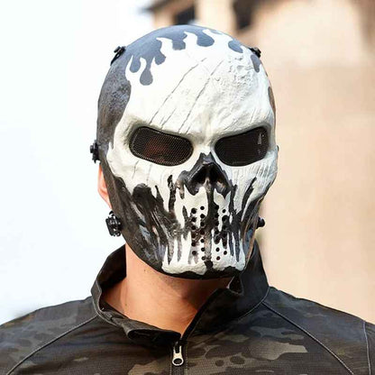 ⚔️ Maschera da Guerriero Teschio in Metallo – Cosplay, Feste Horror
