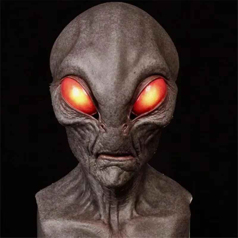 👽 MASCHERA ALIENO UFO TESCHIO HALLOWEEN COSPLAY IN SILICA GEL