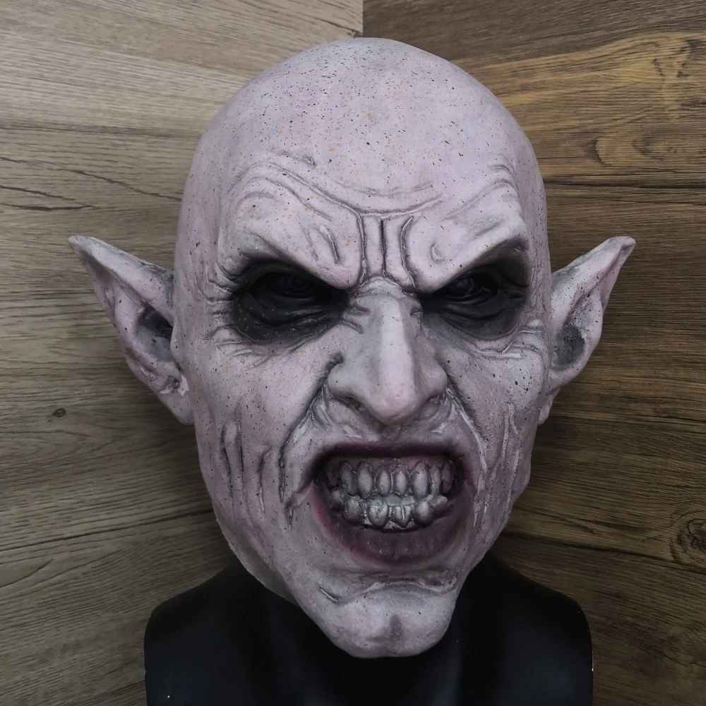 🧛‍♂️ Maschera Nosferatu Vampiro Grigio in Lattice – Halloween,Horror Party