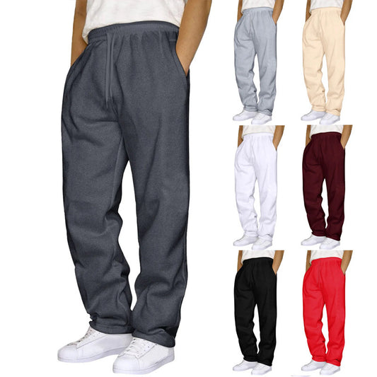 Men's And Women's Trousers Sweatpants Fleece-lined Thickened