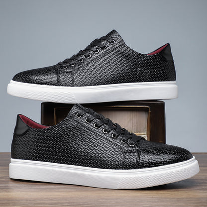 British Style Comfortable Breathable Men's Leather Shoes Low-top Flat Business