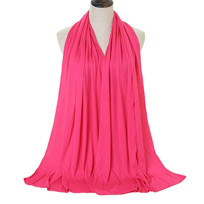 Pure Color Mercerized Cotton Headscarf Warm Shawl