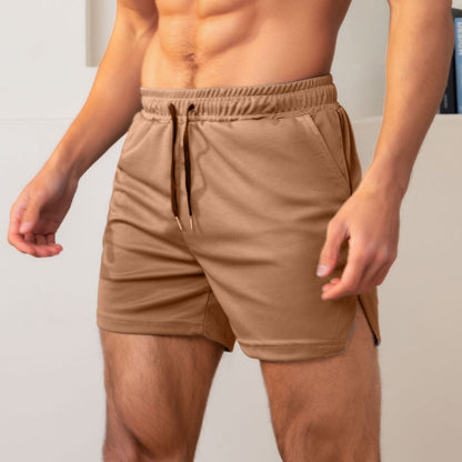 Shorts sportivi da uomo in mesh traspirante, tinta unita  fitness, running e