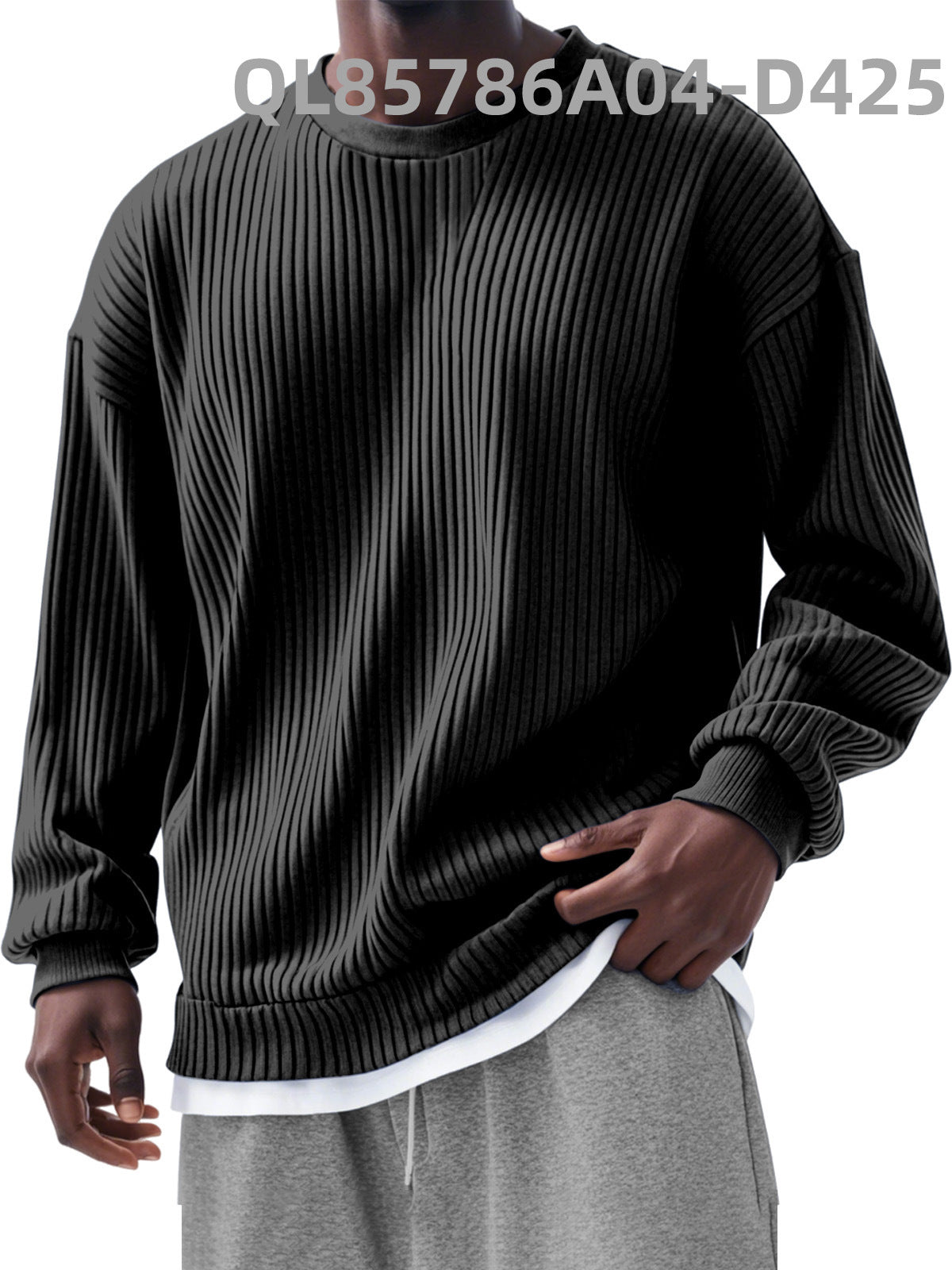 Men's Loose Trendy Long Sleeve Round Neck Top