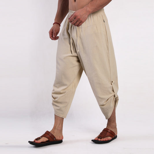 Cotton And Linen Casual Eighth Pants