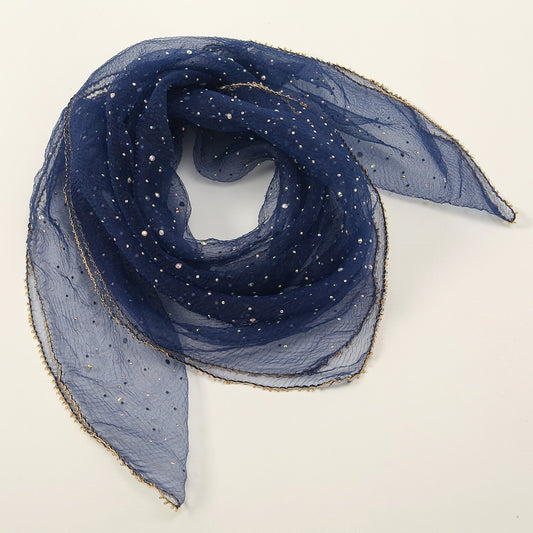 Hot Drilling Temperament Wild Fashion Decorative Silk Scarf