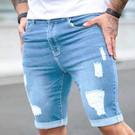 Look Giovane e Trendy: Shorts Uomo Denim Estivi a Multi-fori, Comfort e Stile