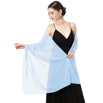 Long Thin Chiffon Shawl Scarf Dual-use