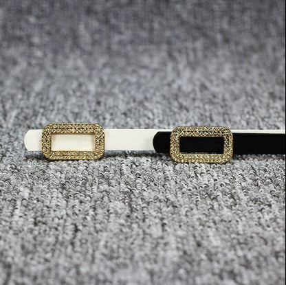 Fashionable All-match Bow Buckle Patent Leather Thin Belt