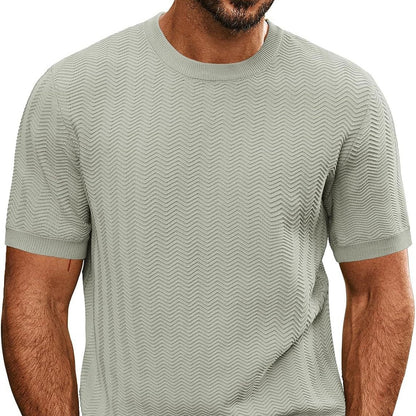 Men's Summer Hollow Breathable Sweater Solid Color T-shirt