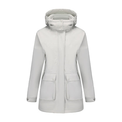 Parka Fleece Padded Coat Shell Jacket Waterproof Lady Fall Winter Coat