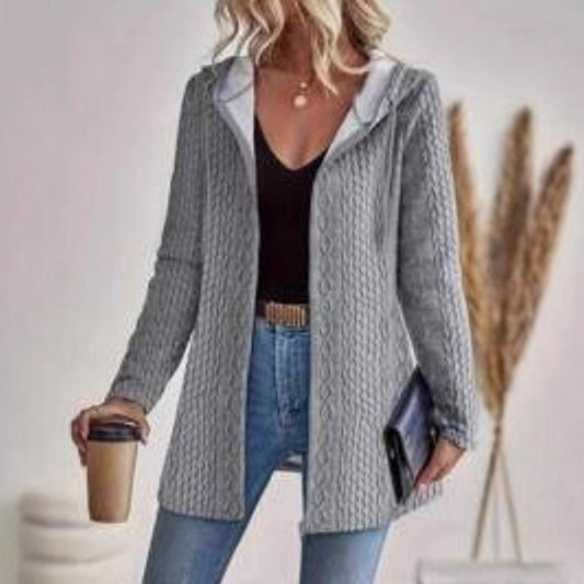 Casual Loose-fitting Women's Hoodie With Drawstrings Jacket Coat