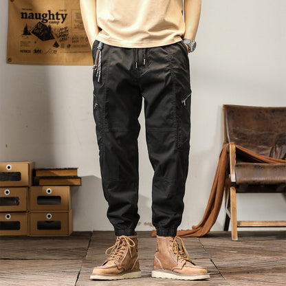 Men's New American Retro Overalls Hong Kong Style Trendy Brand Leisure Tappered Harem Pants