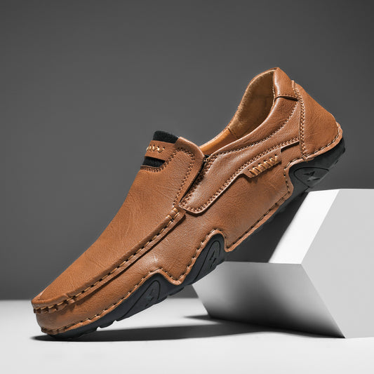 Outdoor Casual Shoes Slip-on Flat Leather Shoes