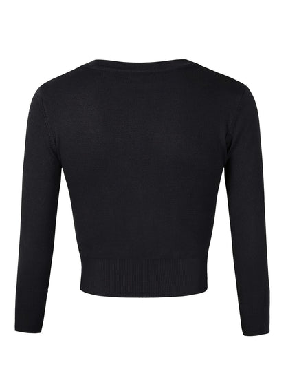 Solid Color Button Up Front Woolen Sweater For Casual Wear