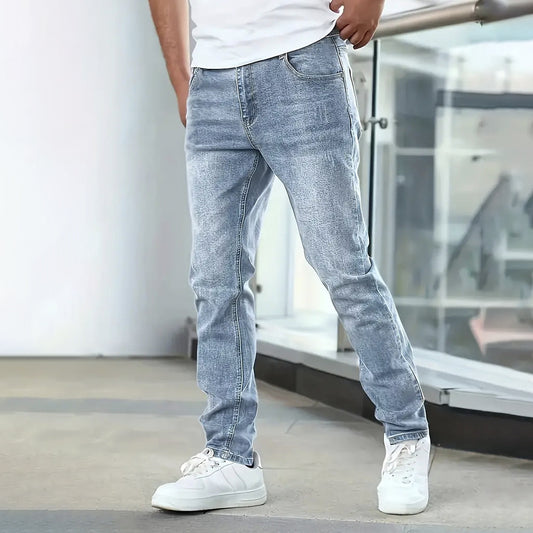 Jeans Uomo Stretch Casual Tinta Unita Comodi