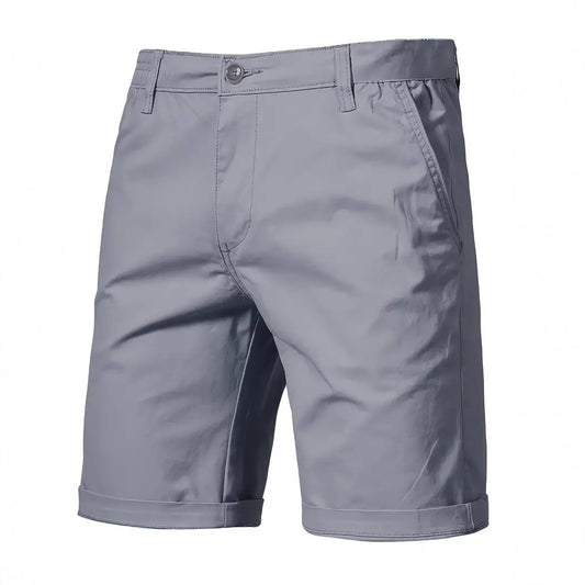 Pantaloni corti da uomo in cotone, slim dritti, campeggio, attività outdoor e tempo libero.