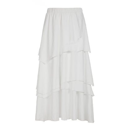 Vacation Style Low Waist Multi-layer Irregular Stitching Skirt