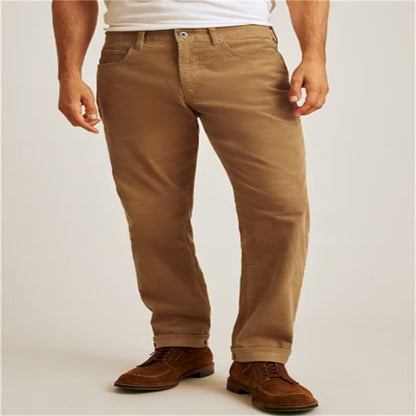 Corduroy Solid Color Loose Casual Straight Trousers