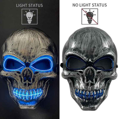 💀 Maschera Teschio 3D Evil & LED Glow – Halloween, Cosplay & Night Club