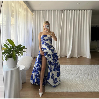 Casual Tube Top Printed Dress