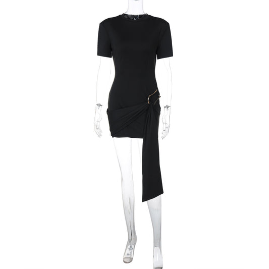 Women's Round Neck Half Sleeve Short Dress