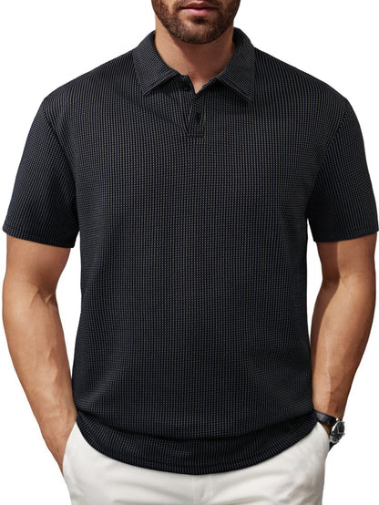 Men's Casual Striped Lapel Short Sleeve