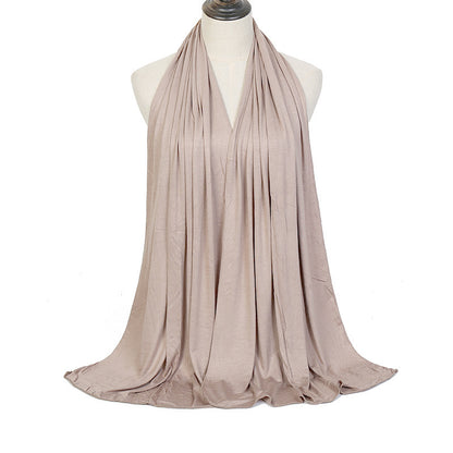 Pure Color Mercerized Cotton Headscarf Warm Shawl