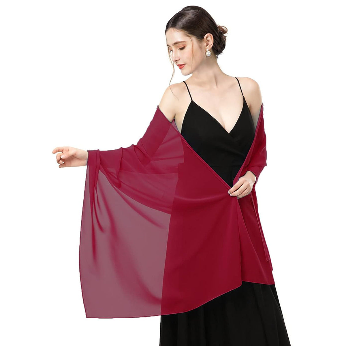 Long Thin Chiffon Shawl Scarf Dual-use