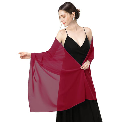 Long Thin Chiffon Shawl Scarf Dual-use