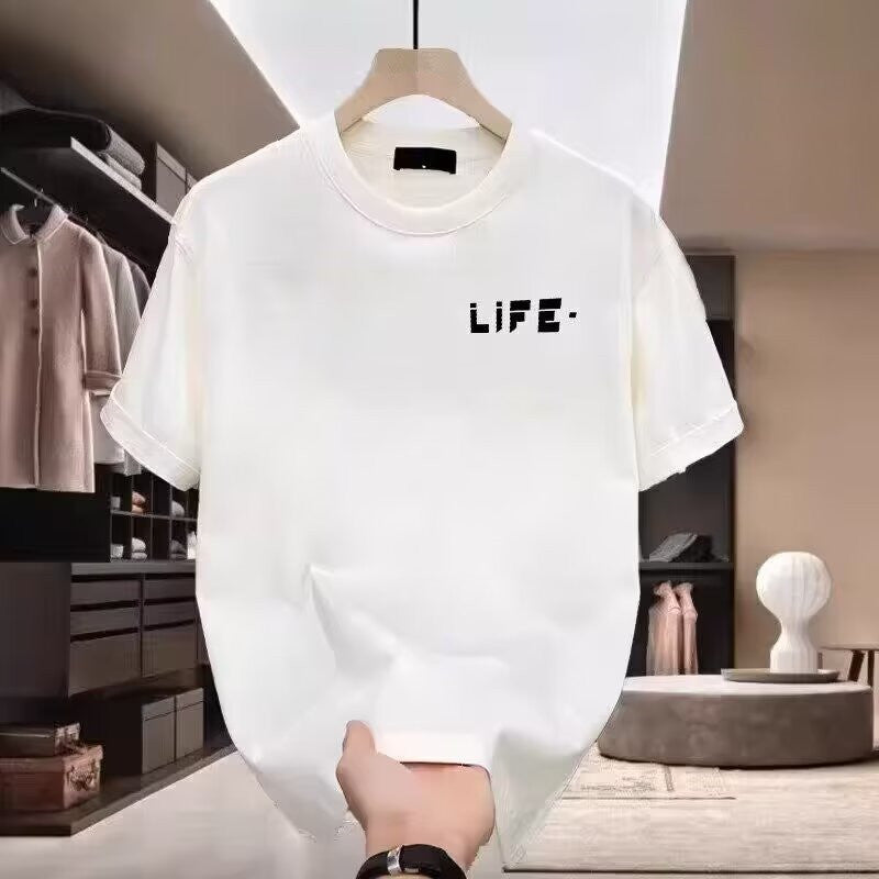 Heavy Fashion Brand Cotton Printed Men's Short Sleeve