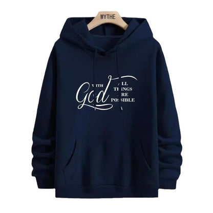 New Text Printing Plus Velvet Fallwinter Hoodie