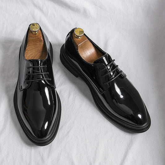 Scarpe da lavoro in pelle lucida a punta British Fashion