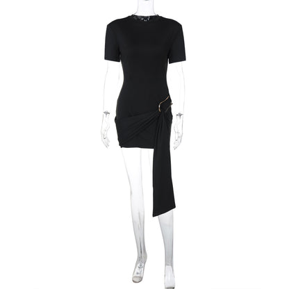 Women's Round Neck Half Sleeve Short Dress