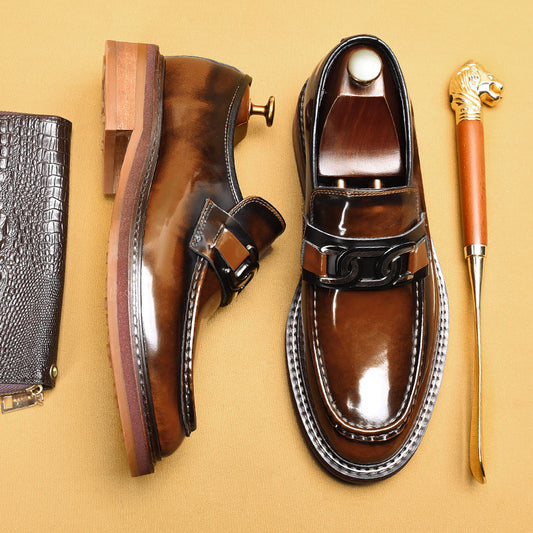 Mocassini casual da lavoro con fibbia a morsetto British Style
