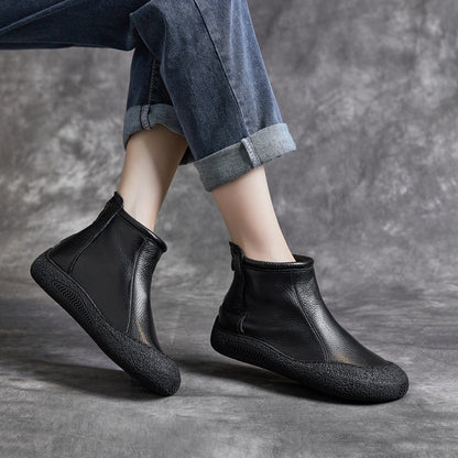 First Layer Cowhide Flat Online Leisure Women's Ankle Boots