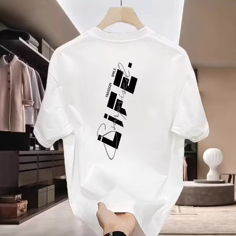 Heavy Fashion Brand Cotton Printed Men's Short Sleeve
