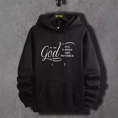 New Text Printing Plus Velvet Fallwinter Hoodie