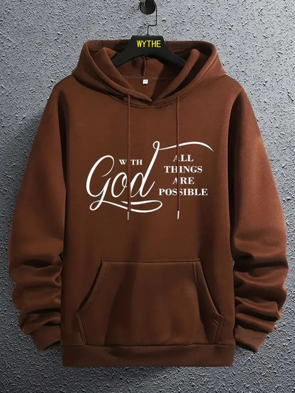 New Text Printing Plus Velvet Fallwinter Hoodie