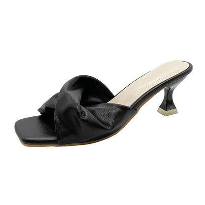 Simple High Heel Shoes Outdoor Semi-slippers