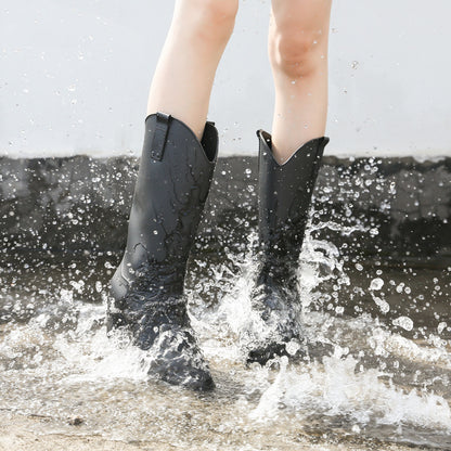 Black Knight Boots Soft Rubber Waterproof Rubber Shoes