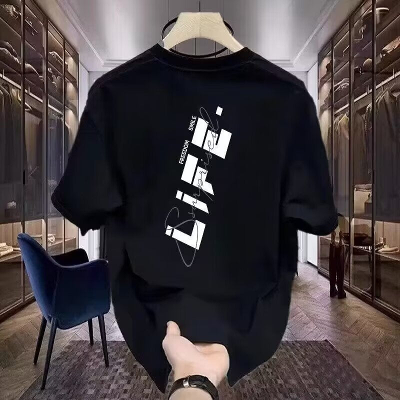Heavy Fashion Brand Cotton Printed Men's Short Sleeve